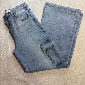 Classic Blue Straight Jeans with Subtle Worn-In Look